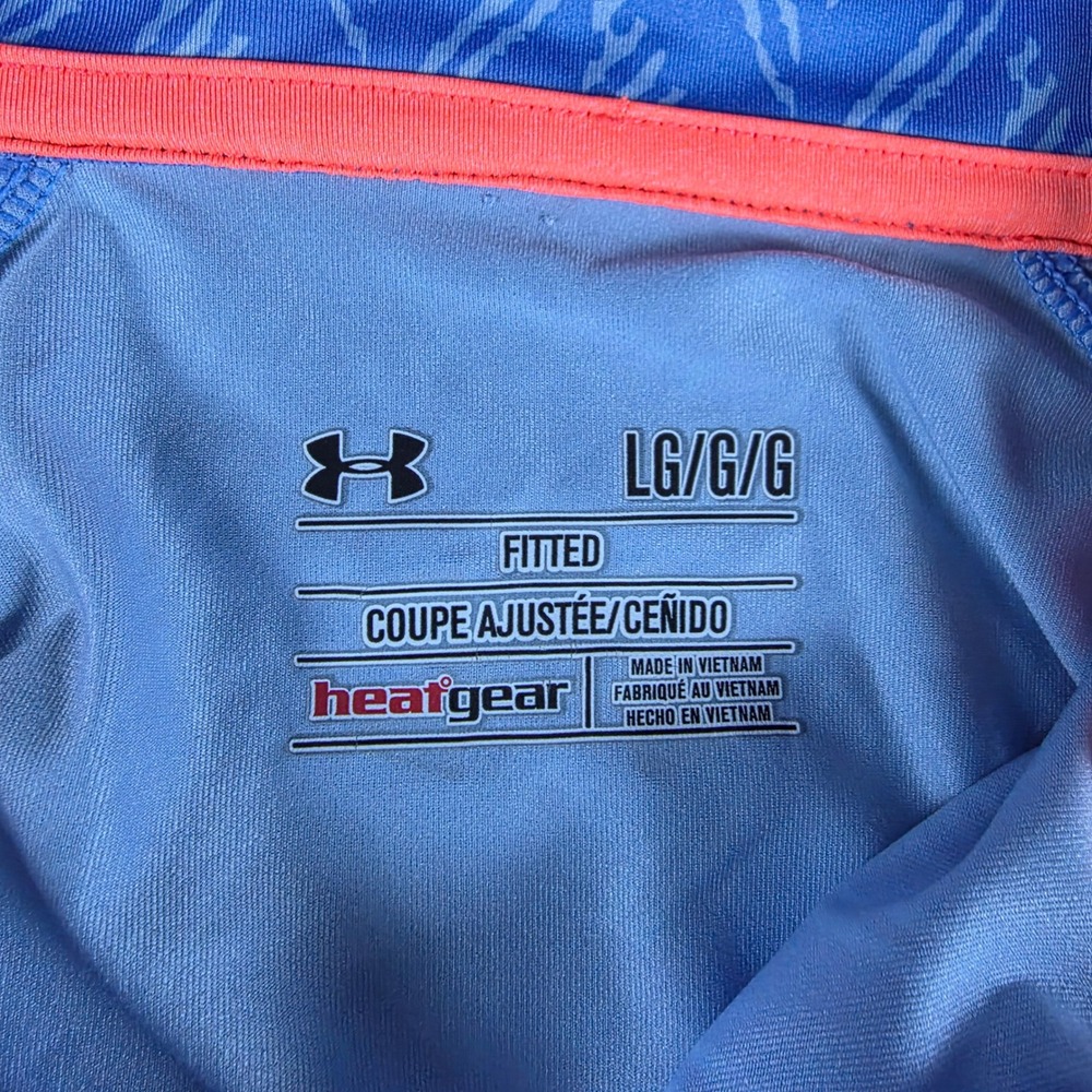 Under Armour Quarter Zip Pullover Mens Large Blue Geometric Iso-Chill 1253195 - Picture 4 of 12
